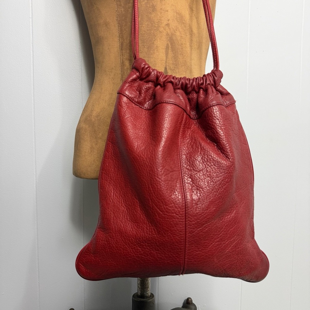 Hobo International Crossbody Bag Red Leather Hobo Vintage Hippie Purse - Picture 8 of 16
